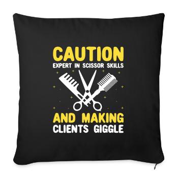 Coiffeur Coiffeur Coiffeur Coiffure Coiffure - Housse de coussin décorative 45 x 45 cm - noir - Devant