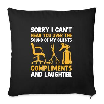 Coiffeur Coiffeur Coiffeur Coiffure Coiffure - Housse de coussin décorative 45 x 45 cm - noir - Devant
