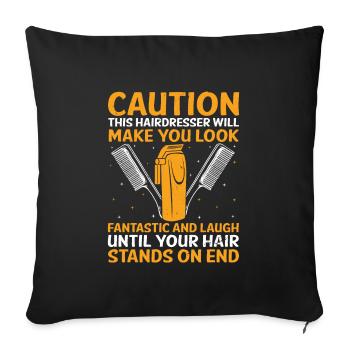 Coiffeur Coiffeur Coiffeur Coiffure Coiffure - Housse de coussin décorative 45 x 45 cm - noir - Devant