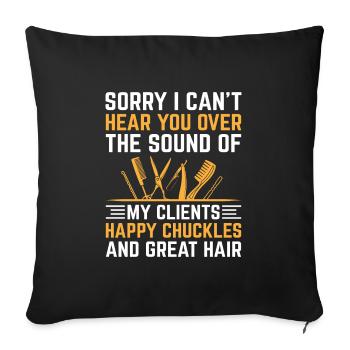Coiffeur Coiffeur Coiffeur Coiffure Coiffure - Housse de coussin décorative 45 x 45 cm - noir - Devant