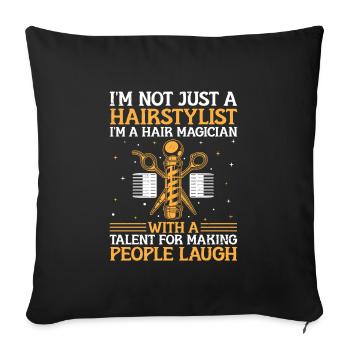 Coiffeur Coiffeur Coiffeur Coiffure Coiffure - Housse de coussin décorative 45 x 45 cm - noir - Devant