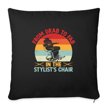 Coiffeur Coiffeur Coiffeur Coiffure Coiffure - Housse de coussin décorative 45 x 45 cm - noir - Devant