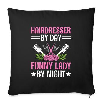 Coiffeur Coiffeur Coiffeur Coiffure Coiffure - Housse de coussin décorative 45 x 45 cm - noir - Devant