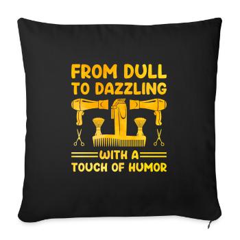 Coiffeur Coiffeur Coiffeur Coiffure Coiffure - Housse de coussin décorative 45 x 45 cm - noir - Devant