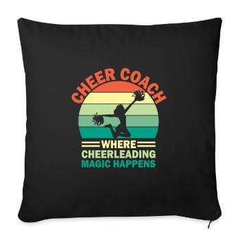 Cheerleading Coach Cheer Coach Cheerleader Cheer T - Housse de coussin décorative 45 x 45 cm - noir - Devant
