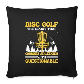 Disc Golf Player Disc Golfer Frisbee Player Par Pu - Housse de coussin décorative 45 x 45 cm - noir - Devant