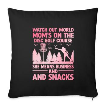 Disc Golf Player Disc Golfer Frisbee Player Par Pu - Housse de coussin décorative 45 x 45 cm - noir - Devant