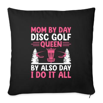 Disc Golf Player Disc Golfer Frisbee Player Par Pu - Housse de coussin décorative 45 x 45 cm - noir - Devant