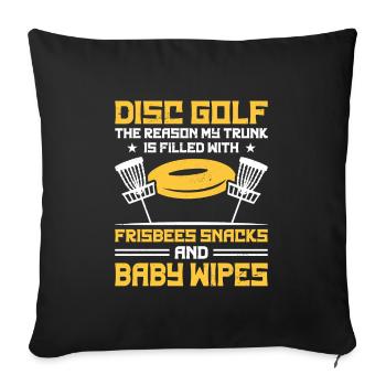 Disc Golf Player Disc Golfer Frisbee Player Par Pu - Housse de coussin décorative 45 x 45 cm - noir - Devant