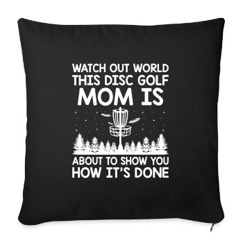 Disc Golf Player Disc Golfer Frisbee Player Par Pu - Housse de coussin décorative 45 x 45 cm - noir - Devant