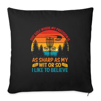 Disc Golf Player Disc Golfer Frisbee Player Par Pu - Housse de coussin décorative 45 x 45 cm - noir - Devant
