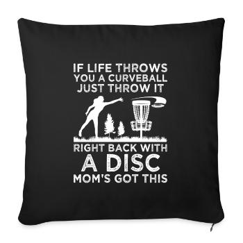 Disc Golf Player Disc Golfer Frisbee Player Par Pu - Housse de coussin décorative 45 x 45 cm - noir - Devant