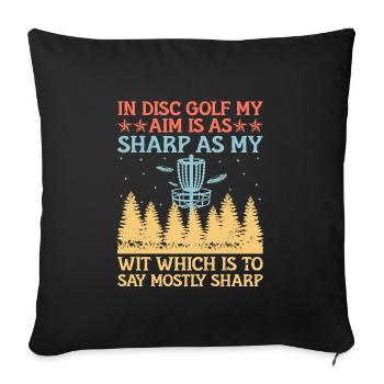 Disc Golf Player Disc Golfer Frisbee Player Par Pu - Sofa pillowcase 17,3'' x 17,3'' (45 x 45 cm) - black - Front