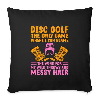 Disc Golf Player Disc Golfer Frisbee Player Par Pu - Sofa pillowcase 17,3'' x 17,3'' (45 x 45 cm) - black - Front