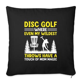 Disc Golf Player Disc Golfer Frisbee Player Par Pu - Housse de coussin décorative 45 x 45 cm - noir - Devant
