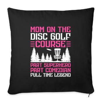 Disc Golf Player Disc Golfer Frisbee Player Par Pu - Housse de coussin décorative 45 x 45 cm - noir - Devant