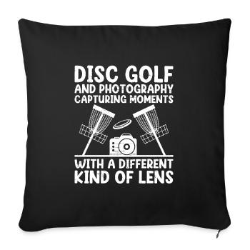 Disc Golf Player Disc Golfer Frisbee Player Par Pu - Housse de coussin décorative 45 x 45 cm - noir - Devant