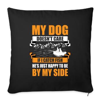 Propriétaires de chiens de pêche Amoureux des chiens Entonnoir de pêche parfait - Housse de coussin décorative 45 x 45 cm - noir - Devant