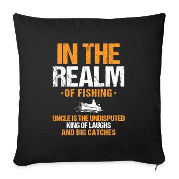 Fishing Uncle Fisherman Uncles Funny Fish Perfect - Sofa pillowcase 17,3'' x 17,3'' (45 x 45 cm) - black - Front