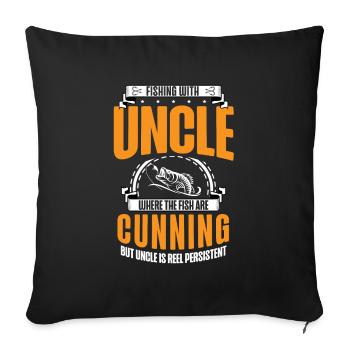 Fishing Uncle Fisherman Uncles Funny Fish Perfect - Sofa pillowcase 17,3'' x 17,3'' (45 x 45 cm) - black - Front