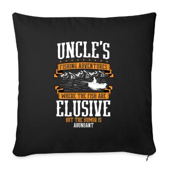 Fishing Uncle Fisherman Uncles Funny Fish Perfect - Sofa pillowcase 17,3'' x 17,3'' (45 x 45 cm) - black - Front