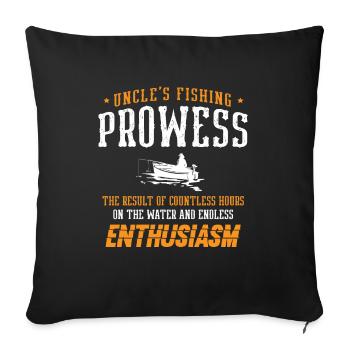 Fishing Uncle Fisherman Uncles Funny Fish Perfect - Sofa pillowcase 17,3'' x 17,3'' (45 x 45 cm) - black - Front