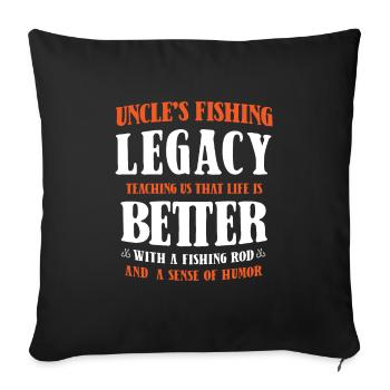 Fishing Uncle Fisherman Uncles Funny Fish Perfect - Sofa pillowcase 17,3'' x 17,3'' (45 x 45 cm) - black - Front