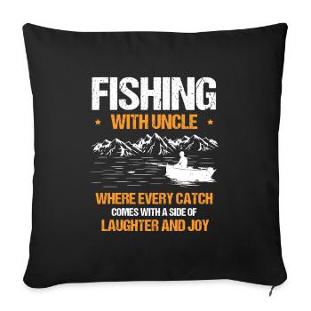 Fishing Uncle Fisherman Uncles Funny Fish Perfect - Sofa pillowcase 17,3'' x 17,3'' (45 x 45 cm) - black - Front