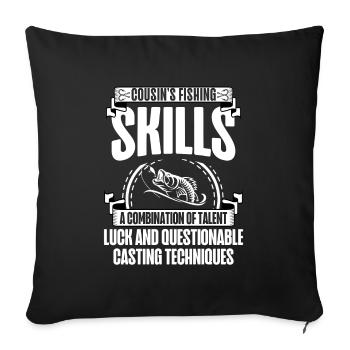 Fishing Cousin Fisherman Cousins Funny Fish Perfec - Sofa pillowcase 17,3'' x 17,3'' (45 x 45 cm) - black - Front