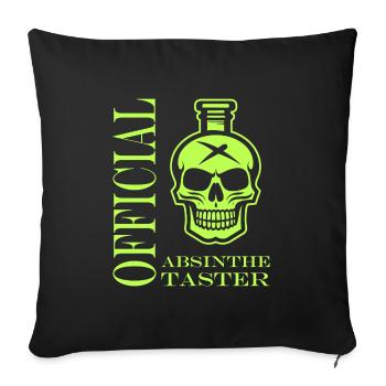 Official taster absinthe - Housse de coussin décorative 45 x 45 cm - noir - Devant