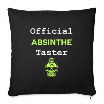 Official taster absinthe - Housse de coussin décorative 45 x 45 cm - noir - Devant