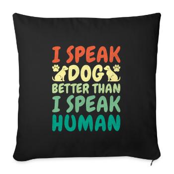 Dresseur de chiens Dressage de chiens Dressage de chiens Soins aux animaux de compagnie Pr - Housse de coussin décorative 45 x 45 cm - noir - Devant