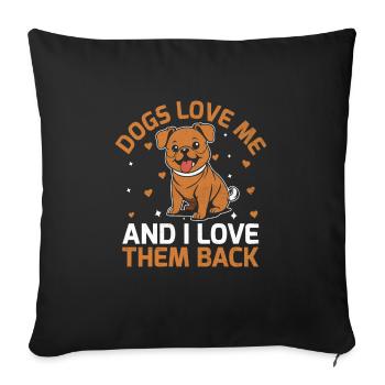 Dresseur de chiens Formation de chiens Chiens Soins pour animaux de compagnie Pr - Housse de coussin décorative 45 x 45 cm - noir - Devant