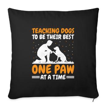 Dresseur de chiens Formation de chiens Chiens Soins pour animaux de compagnie Pr - Housse de coussin décorative 45 x 45 cm - noir - Devant