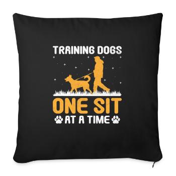 Dresseur de chiens Formation de chiens Chiens Soins pour animaux de compagnie Pr - Housse de coussin décorative 45 x 45 cm - noir - Devant