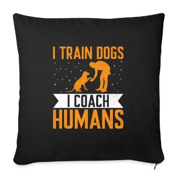 Dresseur de chiens Formation de chiens Chiens Soins pour animaux de compagnie Pr - Housse de coussin décorative 45 x 45 cm - noir - Devant