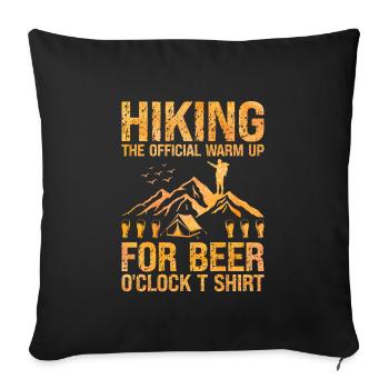 Hiking Hiker Nature Trekking Outdoor Mountaineerin - Sofa pillowcase 17,3'' x 17,3'' (45 x 45 cm) - black - Front