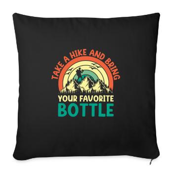 Wandern Wanderer Outdoor Bergsteigen Natur Trekkin - Sofakissenbezug 45 x 45 cm - Schwarz - Vorne