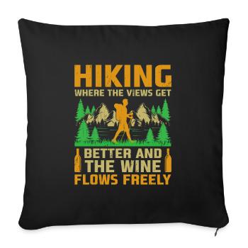 Wandern Wanderer Outdoor Bergsteigen Natur Trekkin - Sofakissenbezug 45 x 45 cm - Schwarz - Vorne