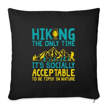 Hiking Mountaineering Trekking Nature Outdoor Alco - Sofa pillowcase 17,3'' x 17,3'' (45 x 45 cm) - black - Front