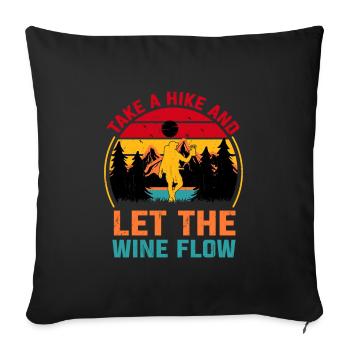 Wandern Wanderer Natur Trekking Outdoor Bergsteigerin - Sofakissenbezug 45 x 45 cm - Schwarz - Vorne