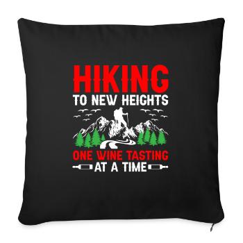 Randonnée Randonneur Nature Trekking Alpinisme en plein air - Housse de coussin décorative 45 x 45 cm - noir - Devant