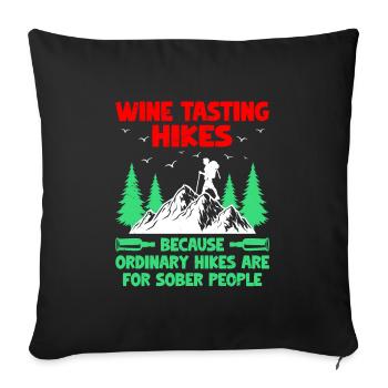Hiking Hiker Nature Trekking Outdoor Mountaineerin - Sofa pillowcase 17,3'' x 17,3'' (45 x 45 cm) - black - Front
