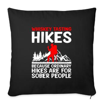 Hiking Hiker Nature Trekking Outdoor Mountaineerin - Sofa pillowcase 17,3'' x 17,3'' (45 x 45 cm) - black - Front
