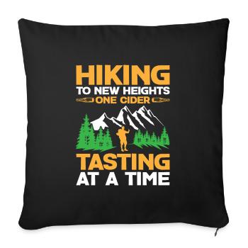 Randonneur Randonnée Trekking En plein air Nature Boisson alcoolisée - Housse de coussin décorative 45 x 45 cm - noir - Devant
