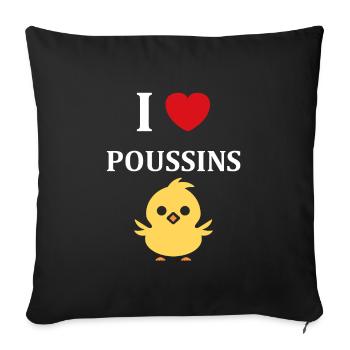 J'aime les poussins - Housse de coussin décorative 45 x 45 cm - noir - Devant
