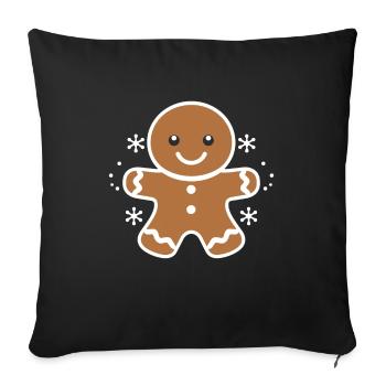 Bonhomme pain d'épice - Housse de coussin décorative 45 x 45 cm - noir - Devant