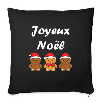Joyeux noel pain d'épice - Housse de coussin décorative 45 x 45 cm - noir - Devant