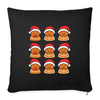 Bonhomme pain d'épice - Housse de coussin décorative 45 x 45 cm - noir - Devant