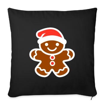 Bonhomme pain d'épice - Housse de coussin décorative 45 x 45 cm - noir - Devant